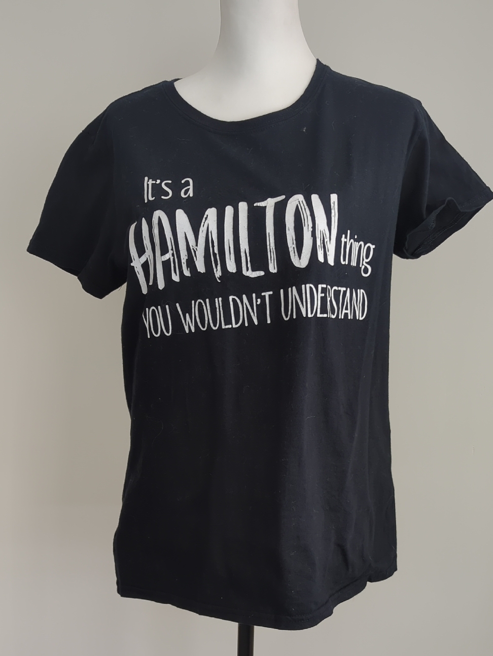 Hamilton Musical Broadway Fan Graphic Tee Black Shirt LARGE